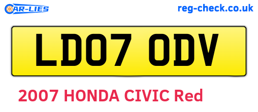 LD07ODV are the vehicle registration plates.