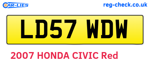 LD57WDW are the vehicle registration plates.