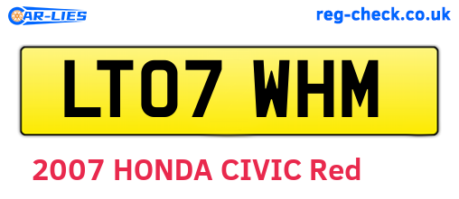 LT07WHM are the vehicle registration plates.