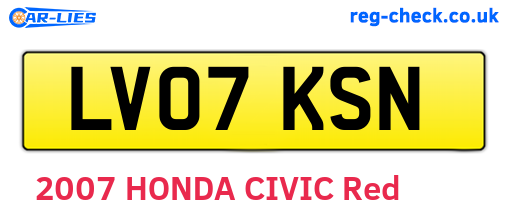 LV07KSN are the vehicle registration plates.