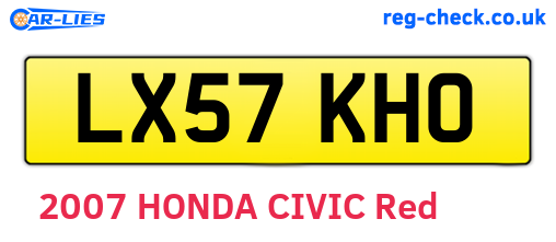 LX57KHO are the vehicle registration plates.
