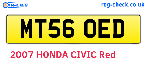 MT56OED are the vehicle registration plates.