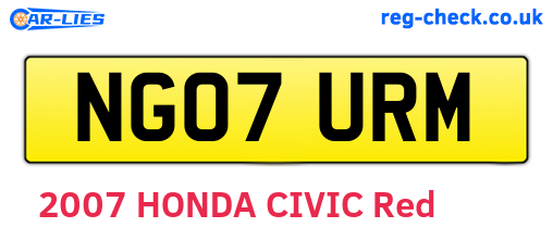 NG07URM are the vehicle registration plates.