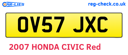 OV57JXC are the vehicle registration plates.