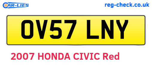 OV57LNY are the vehicle registration plates.