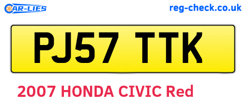 PJ57TTK are the vehicle registration plates.