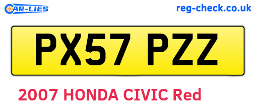 PX57PZZ are the vehicle registration plates.