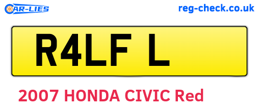 R4LFL are the vehicle registration plates.