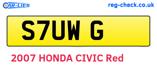 S7UWG are the vehicle registration plates.