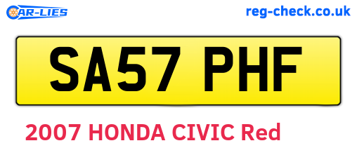 SA57PHF are the vehicle registration plates.