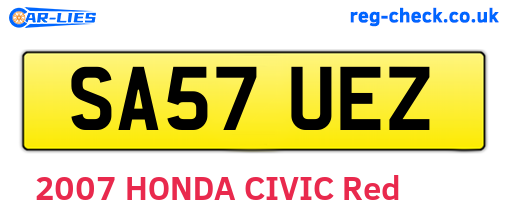 SA57UEZ are the vehicle registration plates.