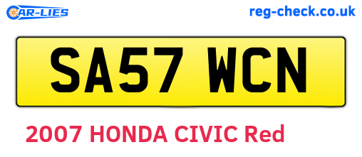 SA57WCN are the vehicle registration plates.