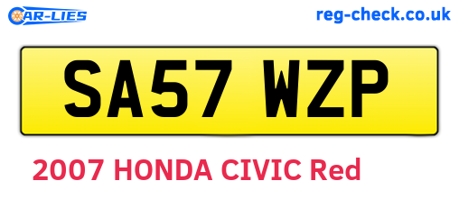 SA57WZP are the vehicle registration plates.