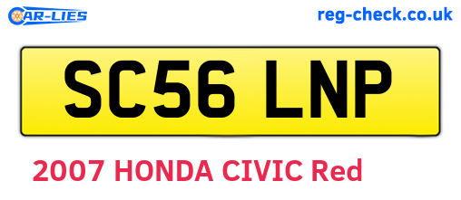 SC56LNP are the vehicle registration plates.