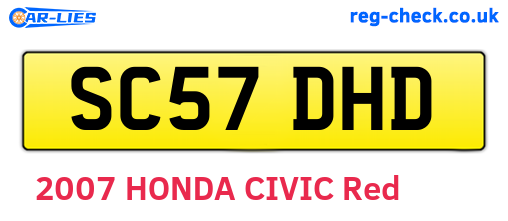 SC57DHD are the vehicle registration plates.