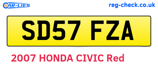 SD57FZA are the vehicle registration plates.