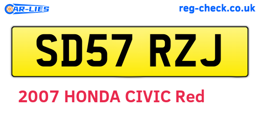 SD57RZJ are the vehicle registration plates.