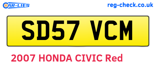 SD57VCM are the vehicle registration plates.