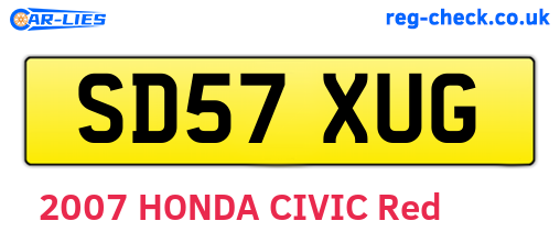 SD57XUG are the vehicle registration plates.
