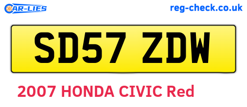 SD57ZDW are the vehicle registration plates.