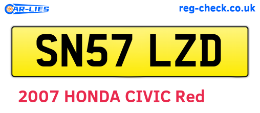 SN57LZD are the vehicle registration plates.