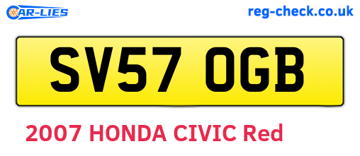 SV57OGB are the vehicle registration plates.