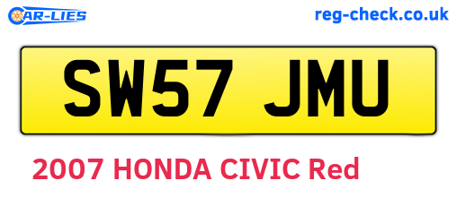 SW57JMU are the vehicle registration plates.