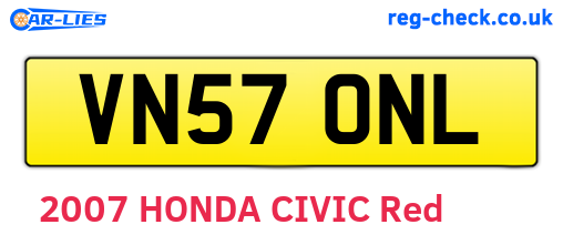 VN57ONL are the vehicle registration plates.