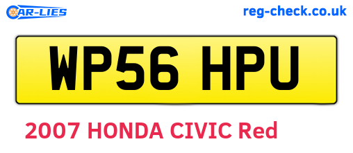 WP56HPU are the vehicle registration plates.