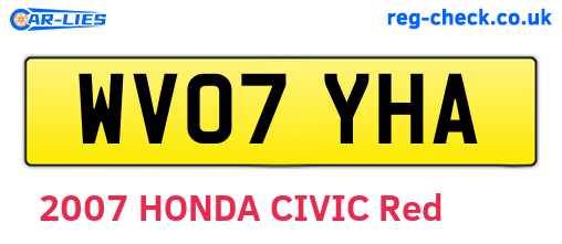 WV07YHA are the vehicle registration plates.