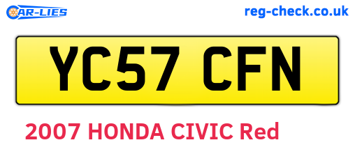 YC57CFN are the vehicle registration plates.