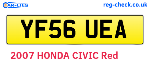 YF56UEA are the vehicle registration plates.