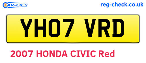 YH07VRD are the vehicle registration plates.