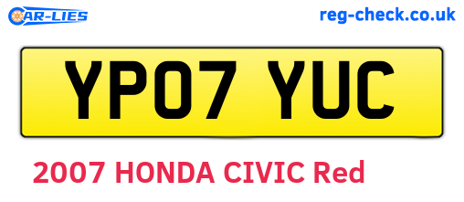 YP07YUC are the vehicle registration plates.