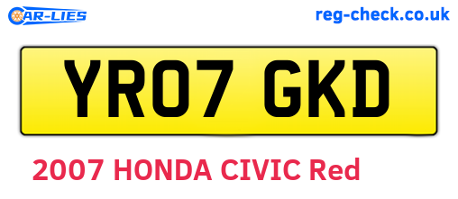 YR07GKD are the vehicle registration plates.