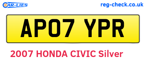 AP07YPR are the vehicle registration plates.