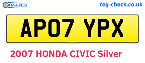 AP07YPX are the vehicle registration plates.