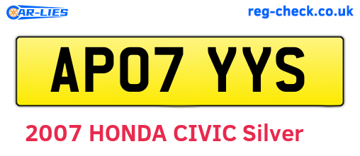 AP07YYS are the vehicle registration plates.