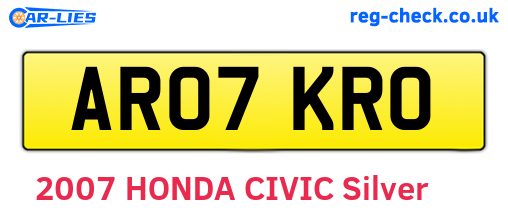 AR07KRO are the vehicle registration plates.