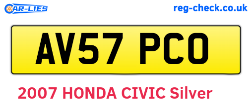 AV57PCO are the vehicle registration plates.