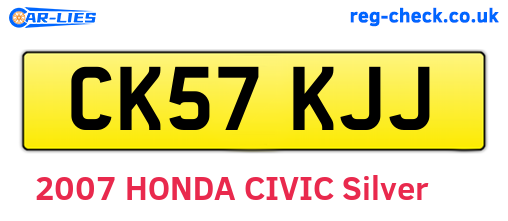 CK57KJJ are the vehicle registration plates.