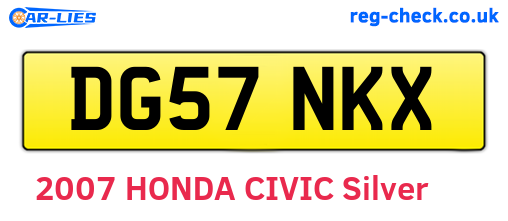 DG57NKX are the vehicle registration plates.