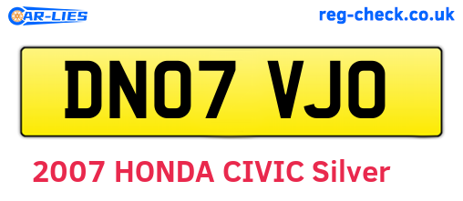 DN07VJO are the vehicle registration plates.