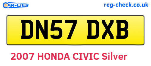 DN57DXB are the vehicle registration plates.