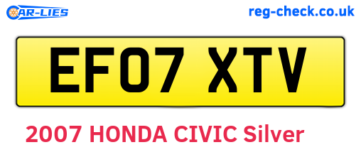 EF07XTV are the vehicle registration plates.