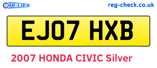 EJ07HXB are the vehicle registration plates.