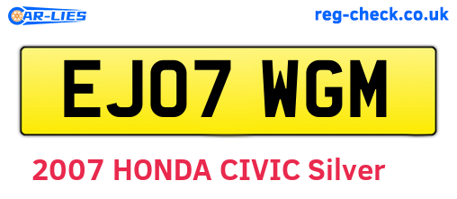 EJ07WGM are the vehicle registration plates.
