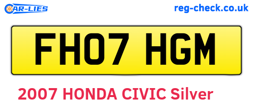 FH07HGM are the vehicle registration plates.