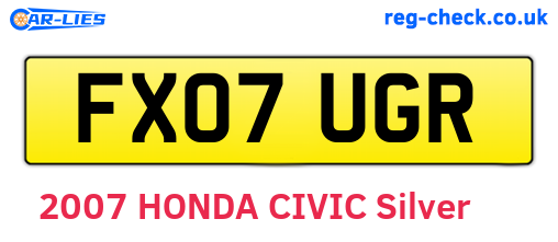 FX07UGR are the vehicle registration plates.