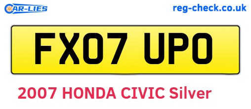 FX07UPO are the vehicle registration plates.